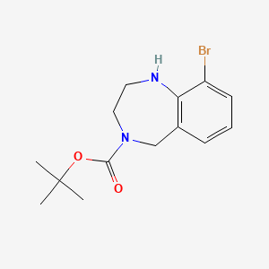molecular formula C14H19BrN2O2 B1374620 tert-butyl 9-bromo-2,3,4,5-tetrahydro-1H-1,4-benzodiazepine-4-carboxylate CAS No. 1360438-06-7