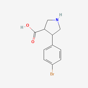 molecular formula C11H12BrNO2 B1374637 4-(4-Bromophenyl)pyrrolidine-3-carboxylic acid CAS No. 1047654-48-7