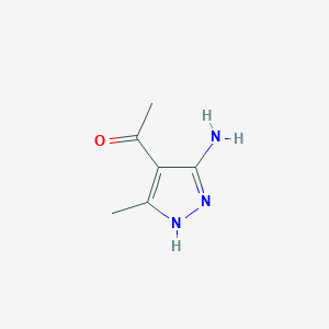 molecular formula C6H9N3O B137464 1-(5-氨基-3-甲基-1H-吡唑-4-基)乙酮 CAS No. 139111-42-5