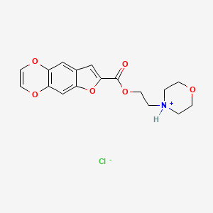 molecular formula C17H18ClNO6 B13746410 Furo(2,3-g)-1,4-benzodioxin-7-carboxylic acid, 2-morpholinoethyl ester, hydrochloride CAS No. 35685-94-0