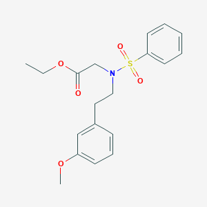 molecular formula C19H23NO5S B13746416 Ethyl 2-[benzenesulfonyl-[2-(3-methoxyphenyl)ethyl]amino]acetate 