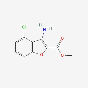 molecular formula C10H8ClNO3 B1374642 3-Amino-4-chloro-benzofuran-2-carboxylic acid methyl ester CAS No. 1139838-91-7