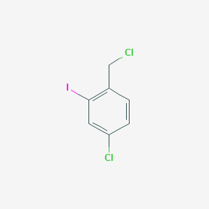 molecular formula C7H5Cl2I B1374645 Benzene, 4-chloro-1-(chloromethyl)-2-iodo- CAS No. 882689-32-9