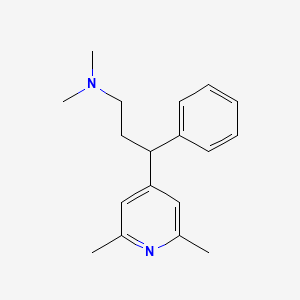 molecular formula C18H24N2 B13746482 Pyridine, 2,6-dimethyl-4-(alpha-(2-(dimethylamino)ethyl)benzyl)- CAS No. 101737-54-6
