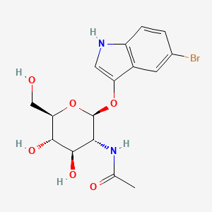 molecular formula C16H19BrN2O6 B1374652 N-((2S,3R,4R,5S,6R)-2-((5-Bromo-1H-indol-3-yl)oxy)-4,5-dihydroxy-6-(hydroxymethyl)tetrahydro-2H-pyran-3-yl)acetamide CAS No. 58225-98-2