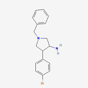 molecular formula C17H19BrN2 B1374653 1-Benzyl-4-(4-bromophenyl)pyrrolidin-3-amine CAS No. 1824006-29-2