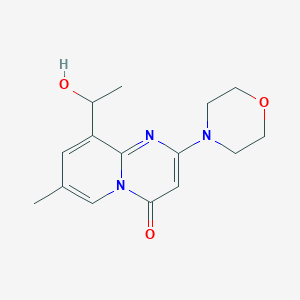 molecular formula C15H19N3O3 B1374654 9-(1-hydroxyethyl)-7-methyl-2-morpholino-4H-pyrido[1,2-a]pyrimidin-4-one CAS No. 1173900-35-0