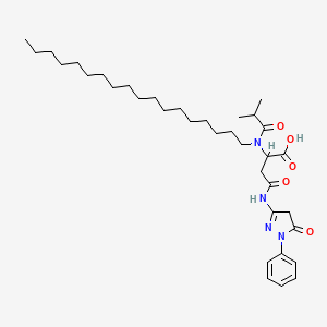 molecular formula C35H56N4O5 B13746546 N-(4,5-Dihydro-5-oxo-1-phenyl-1H-pyrazol-3-yl)-N2-(2-methylpropionyl)-N2-octadecyl-L-asparagine CAS No. 21478-11-5