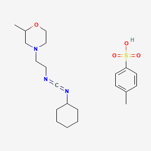 molecular formula C21H33N3O4S B13746588 Cyclohexyl(2-(2-methylmorpholino)ethyl)carbodiimide monotoluene-p-sulphonate CAS No. 29886-98-4