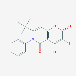 molecular formula C18H15INO4- B13746613 7-tert-Butyl-3-iodo-4,5-dioxo-6-phenyl-5,6-dihydro-4H-pyrano[3,2-c]pyridin-2-olate CAS No. 380631-18-5