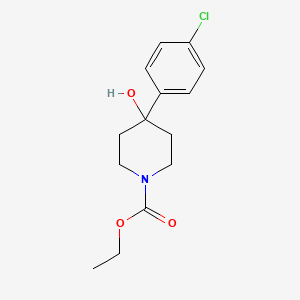 molecular formula C14H18ClNO3 B13746618 Ethyl 4-(4-chlorophenyl)-4-hydroxypiperidine-1-carboxylate CAS No. 23482-33-9