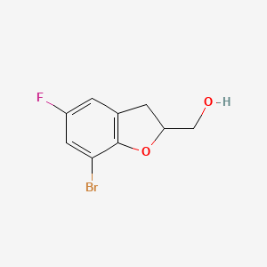 molecular formula C9H8BrFO2 B1374662 (7-Bromo-5-fluoro-2,3-dihydro-1-benzofuran-2-yl)methanol CAS No. 852111-54-7