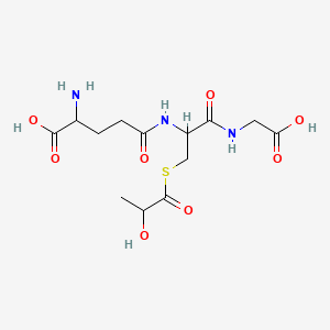 molecular formula C13H21N3O8S B13746622 (R)-S-lactoylglutathionate anion 