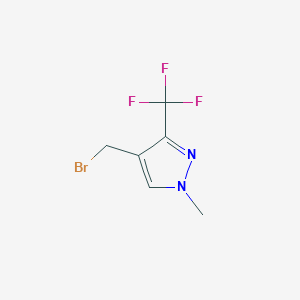 molecular formula C6H6BrF3N2 B1374664 4-(bromomethyl)-1-methyl-3-(trifluoromethyl)-1H-pyrazole CAS No. 2092562-41-7