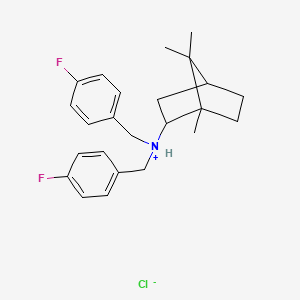 molecular formula C24H30ClF2N B13746663 (+-)-endo-N,N-Bis(p-fluorobenzyl)-2-bornanamine hydrobromide CAS No. 24629-74-1