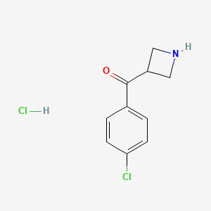 molecular formula C10H11Cl2NO B1374669 Azetidin-3-yl(4-chlorophenyl)methanone hydrochloride CAS No. 606129-35-5