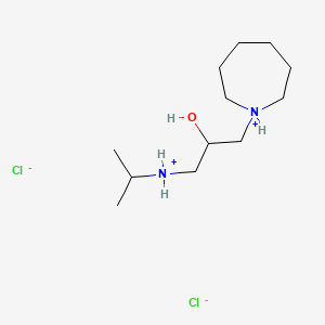 molecular formula C12H28Cl2N2O B13746699 1H-Azepine-1-ethanol, hexahydro-alpha-(((1-methylethyl)amino)methyl)-, dihydrochloride CAS No. 104317-89-7