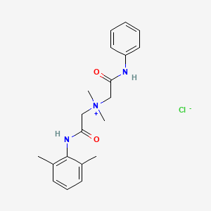 molecular formula C20H26ClN3O2 B13746700 Dimethyl((phenylcarbamoyl)methyl)((2,6-xylylcarbamoyl)methyl)ammonium chloride CAS No. 4061-34-1