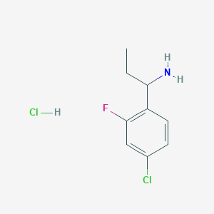 molecular formula C9H12Cl2FN B1374678 1-(4-Chloro-2-fluorophenyl)-propylamine hydrochloride CAS No. 2208274-55-7