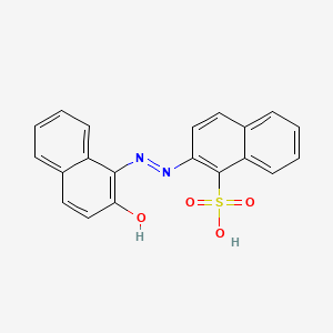 molecular formula C20H14N2O4S B13746785 1-Naphthalenesulfonic acid, 2-[(2-hydroxy-1-naphthalenyl)azo]- CAS No. 29128-55-0