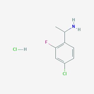 molecular formula C8H10Cl2FN B1374681 1-(4-Chloro-2-fluoro-phenyl)-ethylamine hydrochloride CAS No. 2206608-00-4