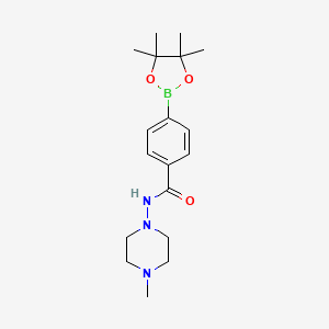 molecular formula C18H28BN3O3 B1374682 N-(4-methylpiperazin-1-yl)-4-(4,4,5,5-tetramethyl-1,3,2-dioxaborolan-2-yl)benzamide CAS No. 879486-21-2