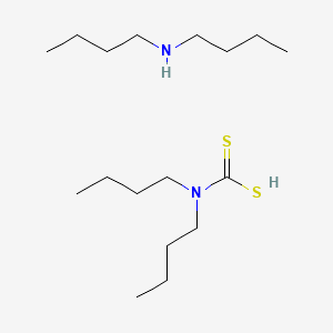 molecular formula C9H19NS2.C8H19N<br>C17H38N2S2 B13746826 Dibutylammonium dibutyldithiocarbamate CAS No. 2391-80-2