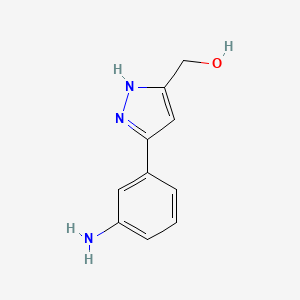 molecular formula C10H11N3O B13746887 [3-(3-aminophenyl)-1H-pyrazol-5-yl]methanol 