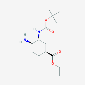 molecular formula C14H26N2O4 B1374691 (1S,3R,4R)-4-氨基-3-(Boc-氨基)-环己烷甲酸乙酯 CAS No. 1392745-59-3