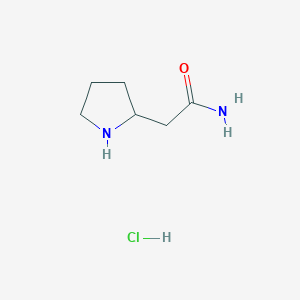 molecular formula C6H13ClN2O B1374694 2-(Pyrrolidin-2-yl)acetamide hydrochloride CAS No. 1432681-00-9
