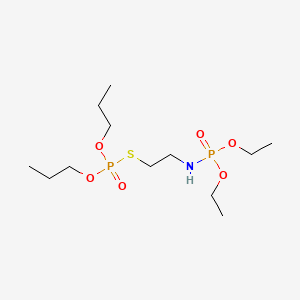 molecular formula C12H29NO6P2S B13747022 N-diethoxyphosphoryl-2-dipropoxyphosphorylsulfanylethanamine CAS No. 23497-22-5