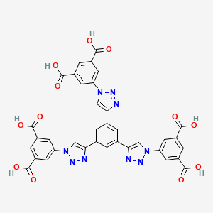 molecular formula C36H21N9O12 B13747072 5-[4-[3,5-Bis[1-(3,5-dicarboxyphenyl)triazol-4-yl]phenyl]triazol-1-yl]benzene-1,3-dicarboxylic acid 