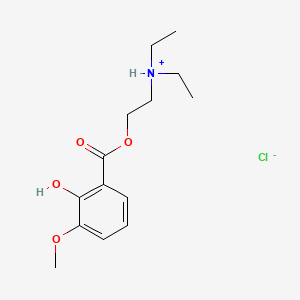 molecular formula C14H22ClNO4 B13747084 Benzoic acid, 2-hydroxy-3-methoxy-, 2-(diethylamino)ethyl ester, hydrochloride CAS No. 24022-35-3