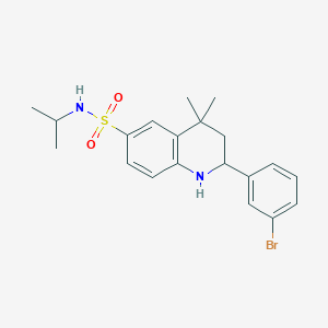 molecular formula C20H25BrN2O2S B1374714 2-(3-Bromophenyl)-N-isopropyl-4,4-dimethyl-1,2,3,4-tetrahydroquinoline-6-sulfonamide CAS No. 1391609-03-2
