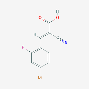 molecular formula C10H5BrFNO2 B1374715 (2E)-3-(4-Bromo-2-fluorophenyl)-2-cyanoprop-2-enoic acid CAS No. 1099670-06-0