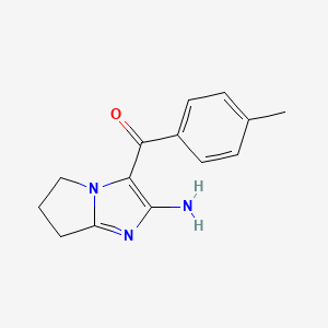 molecular formula C14H15N3O B1374717 3-(4-methylbenzoyl)-5H,6H,7H-pyrrolo[1,2-a]imidazol-2-amine CAS No. 1377567-44-6