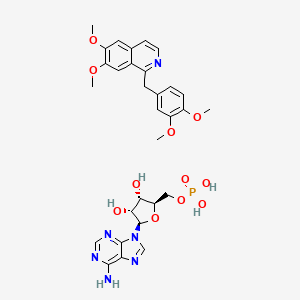 molecular formula C30H35N6O11P B13747224 Papaverine adenylate CAS No. 39024-96-9