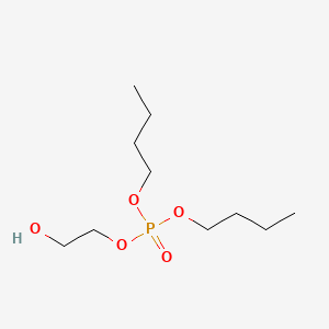 molecular formula C10H23O5P B13747312 Phosphoric acid, dibutyl 2-hydroxyethyl ester CAS No. 130525-77-8