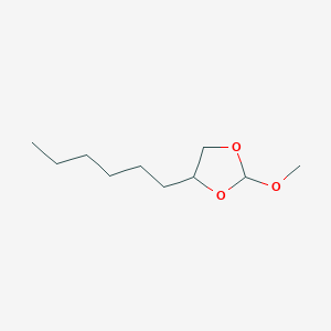molecular formula C10H20O3 B1374735 4-Hexyl-2-methoxy-1,3-dioxolane CAS No. 85124-13-6