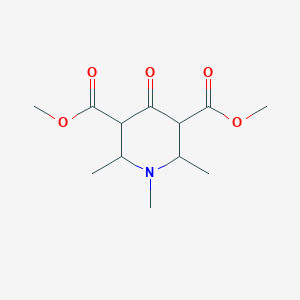 molecular formula C12H19NO5 B13747394 Dimethyl 1,2,6-trimethyl-4-oxopiperidine-3,5-dicarboxylate CAS No. 46863-19-8