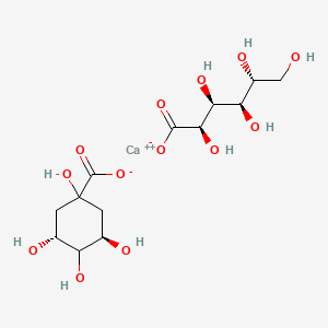molecular formula C13H22CaO13 B13747469 Calcium quinate gluconate CAS No. 12261-92-6