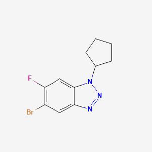 molecular formula C11H11BrFN3 B1374771 5-Bromo-1-cyclopentyl-6-fluoro-1,2,3-benzotriazole CAS No. 1381944-45-1