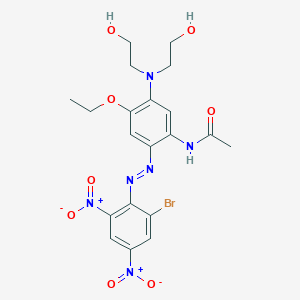 molecular formula C20H23BrN6O8 B13747772 N-[5-[Bis-(2-hydroxyethyl)amino]-2-[(2-bromo-4,6-dinitrophenyl)azo]-4-ethoxyphenyl]acetamide CAS No. 27189-31-7