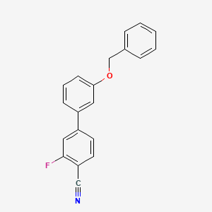molecular formula C20H14FNO B1374780 4-[3-(Benzyloxy)phenyl]-2-fluorobenzonitrile CAS No. 1381944-33-7