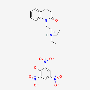 molecular formula C21H25N5O8 B13747813 Carbostyril, 3,4-dihydro-1-(2-(diethylamino)ethyl)-, picrate CAS No. 101418-17-1
