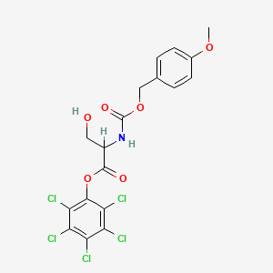 molecular formula C18H14Cl5NO6 B13747871 Pentachlorophenyl N-(((4-methoxyphenyl)methoxy)carbonyl)-L-serinate CAS No. 23234-97-1