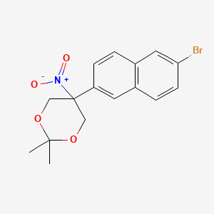 molecular formula C16H16BrNO4 B1374798 5-(6-Bromonaphthalen-2-yl)-2,2-dimethyl-5-nitro-1,3-dioxane CAS No. 1225347-07-8
