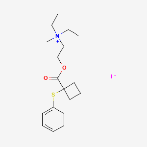 molecular formula C18H28INO2S B13748020 N,N-Diethyl-N-methyl-2-(((1-(phenylthio)cyclobutyl)carbonyl)oxy)ethanaminium iodide CAS No. 101361-01-7