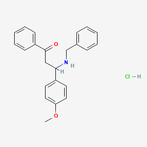 molecular formula C23H24ClNO2 B13748022 3-(Benzylamino)-3-(p-methoxyphenyl)propiophenone hydrochloride CAS No. 24210-99-9