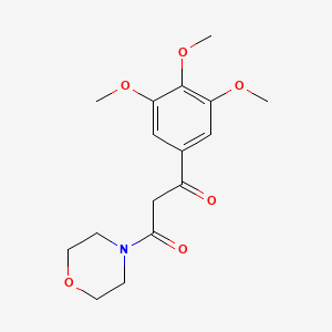 molecular formula C16H21NO6 B13748042 Acetophenone, 2-(morpholinocarbonyl)-3',4',5'-trimethoxy- CAS No. 23771-26-8